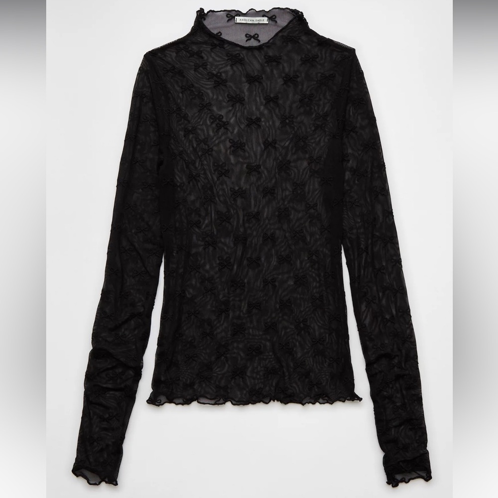 American Eagle mesh bow top